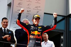 Max Verstappen, Red Bull Racing, 1e plaats, op het podium
