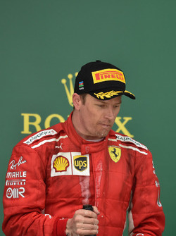 Kimi Raikkonen, Ferrari on the podium