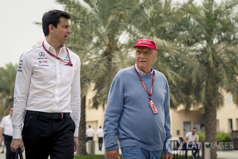 Toto Wolff, Mercedes AMG F1 y Niki Lauda, Mercedes AMG F1