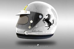 Casco concepto 1970 de Sebastian Vettel