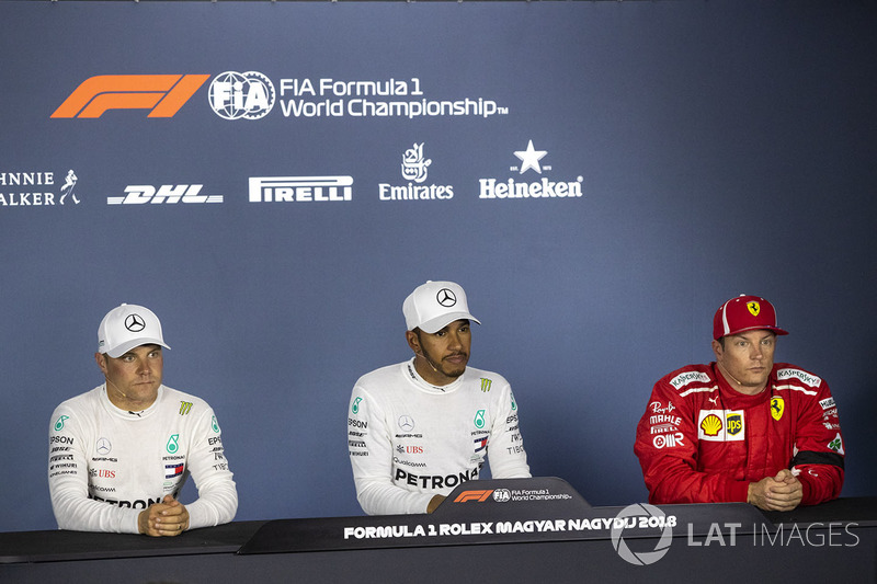 Valtteri Bottas, Mercedes-AMG F1 W09, Lewis Hamilton, Mercedes-AMG F1 y Kimi Raikkonen, Ferrari en rueda de prensa