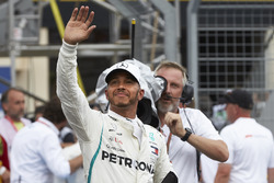 Lewis Hamilton, Mercedes AMG F1, celebrates pole