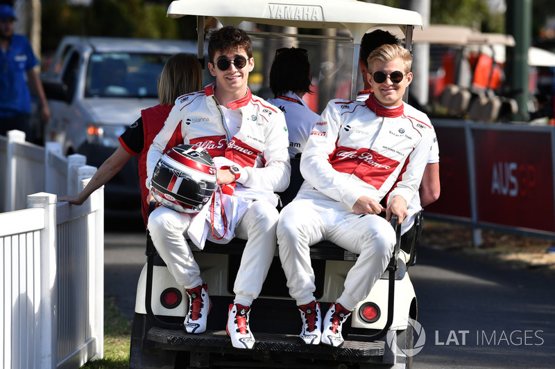 Charles Leclerc, Sauber F1 Team and Marcus Ericsson, Sauber F1 Team