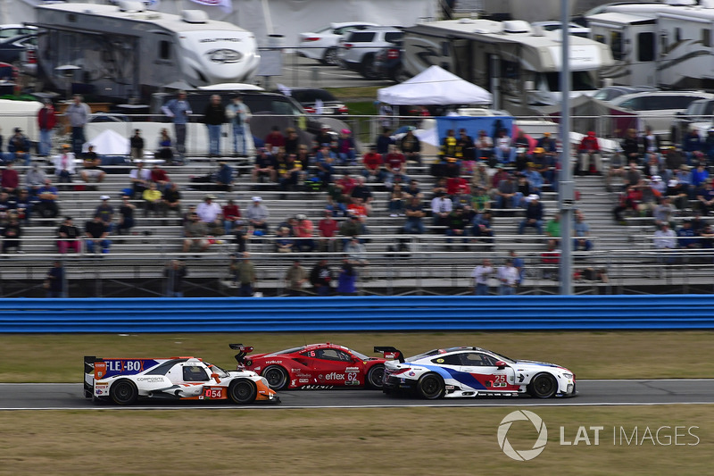 #54 CORE autosport ORECA LMP2, P: Jon Bennett, Colin Braun, Romain Dumas, Loic Duval, #25 BMW Team RLL BMW M8, GTLM: Bill Auberlen, Alexander Sims, Philipp Eng, Connor de Phillippi, #62 Risi Competizione Ferrari 488 GTE, GTLM: Alessandro Pier Guidi, Toni V
