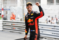Race winner Daniel Ricciardo, Red Bull Racing, celebrates in Parc Ferme