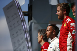 Sebastian Vettel, Ferrari, festeggia sul podio