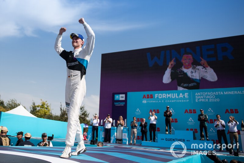 Race winner Maximilian Günther, BMW I Andretti Motorsports celebrates on the podium