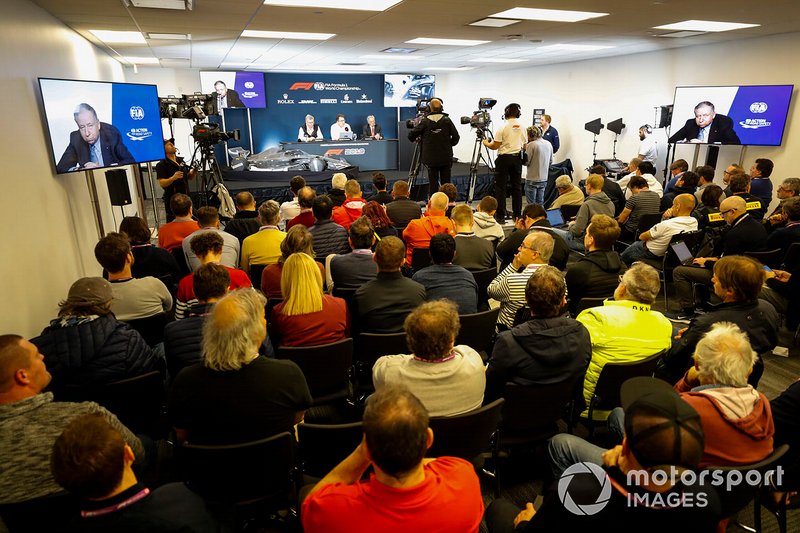 The 2021 Formula 1 technical regulations are announced, Jean Todt, President, FIA, Ross Brawn, Managing Director of Motorsports, FOM, Nikolas Tombazis, and Chase Carey, Chairman, Formula 1