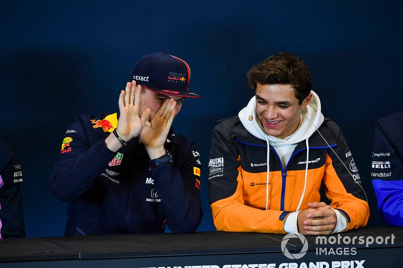 Conferenza stampa, Max Verstappen, Red Bull Racing e Lando Norris, McLaren