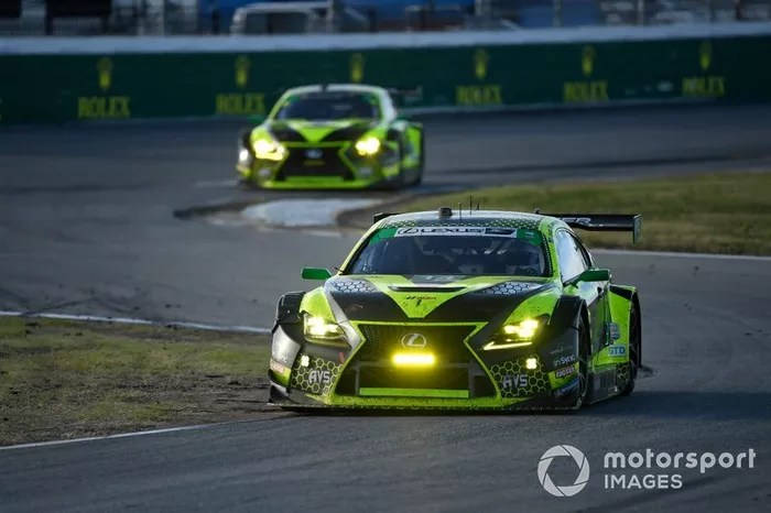 #14 AIM Vasser Sullivan Lexus RC-F GT3, GTD: Parker Chase, Jack Hawksworth, Michael De Quesada, Kyle Busch, #12 AIM Vasser Sullivan Lexus RC-F GT3, GTD: Frankie Montecalvo, Townsend Bell, Shane van Gisbergen, Aaron Telitz