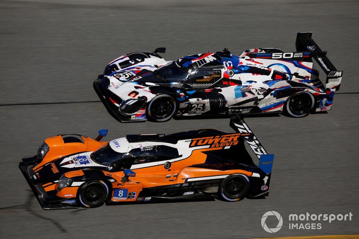 #8 Tower Motorsport Oreca LMP2 07: Josef Newgarden, Kyffin Simpson, John Farano, #25 BMW M Team RLL, BMW M Hybrid V8, GTP: Jesse Krohn, Augusto Farfus, Connor De Phillippi