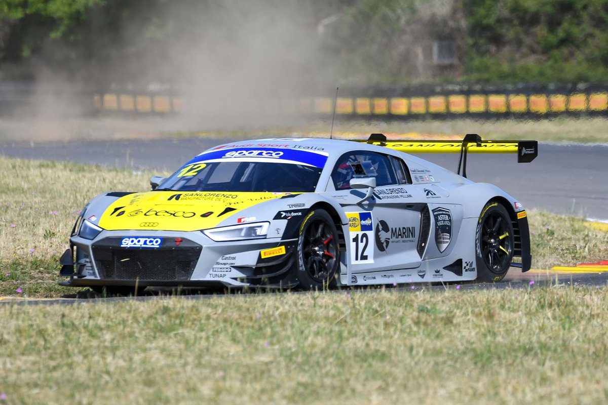 #12 Audi Sport Italia, Audi R8 LMS GT3: Mattia Drudi, Lorenzo Ferrari, Riccardo Agostini