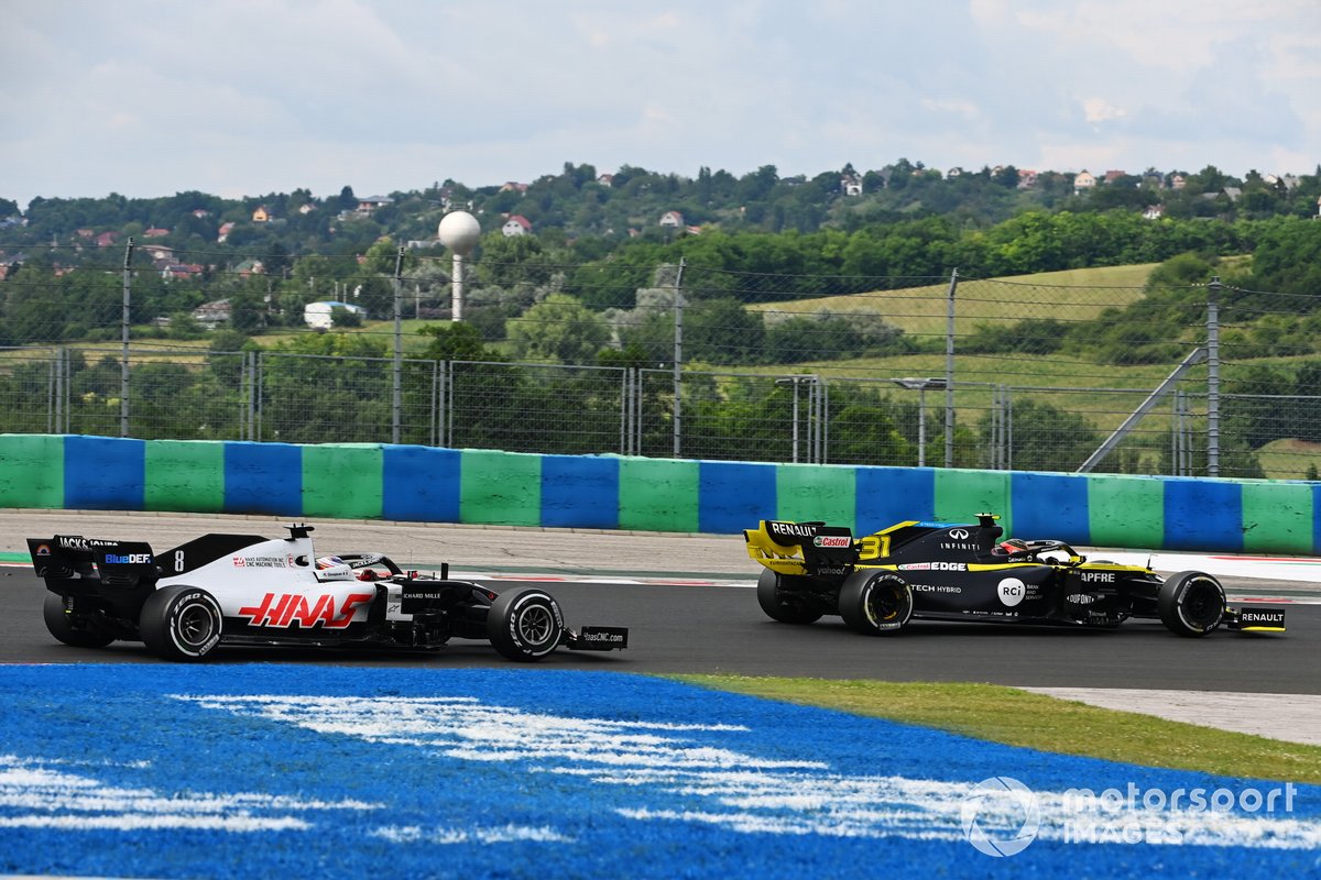 Esteban Ocon, Renault F1 Team R.S.20, Romain Grosjean, Haas VF-20