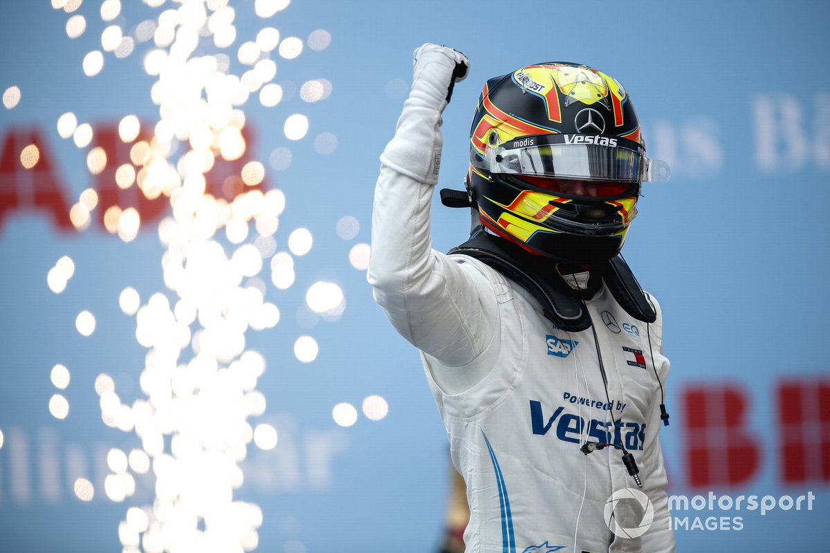 Race Winner Stoffel Vandoorne, Mercedes-Benz EQ celebrates in parc ferme