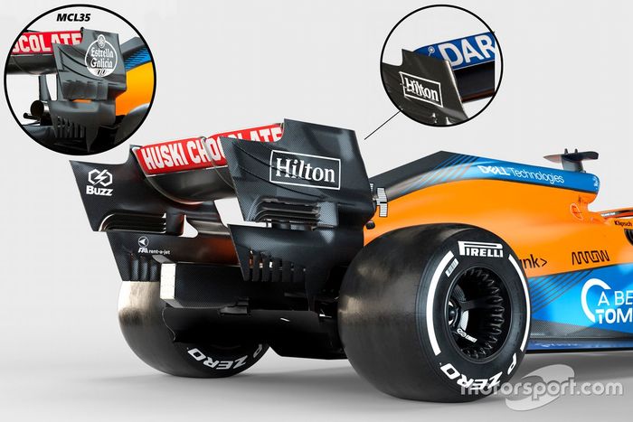McLaren MCL35M alerón trasero