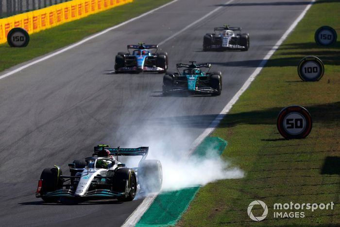 Lewis Hamilton, Mercedes W13, Lance Stroll, Aston Martin AMR22, Esteban Ocon, Alpine A522, Yuki Tsunoda, AlphaTauri AT03