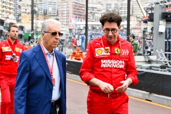 Piero Ferrari avec Mattia Binotto, Team Principal Ferrari