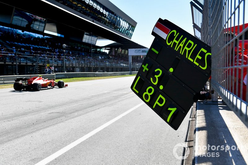 Charles Leclerc, Ferrari SF90 pit board
