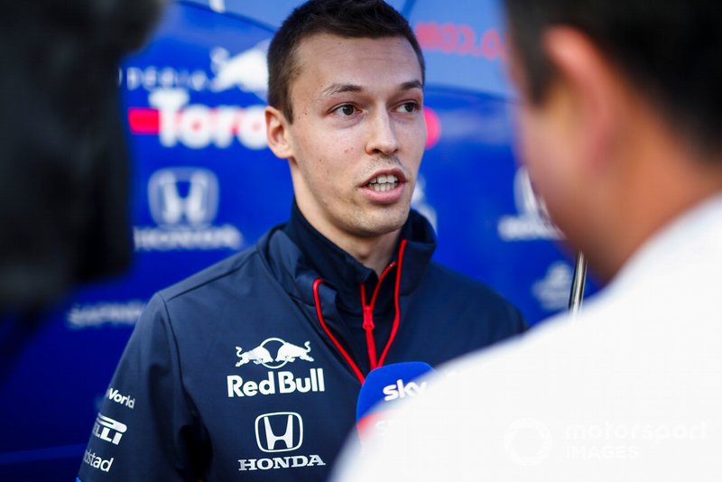 Daniil Kvyat, Toro Rosso speaks with the media