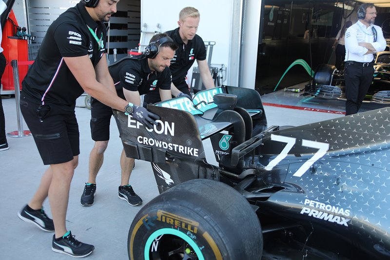 Valtteri Bottas, Mercedes AMG F1 W10 rear wing detail