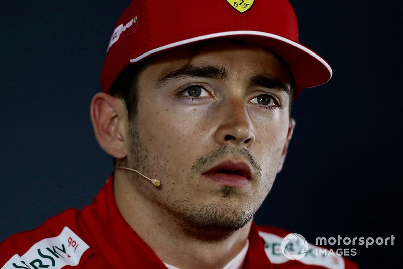 Charles Leclerc, Ferrari, lors de la conférence de presse