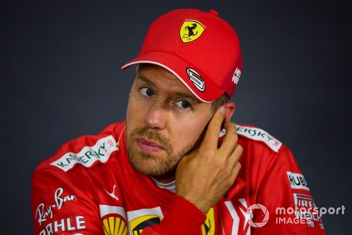 Sebastian Vettel, Ferrari, durante la conferenza stampa