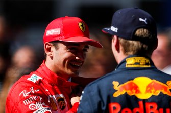 Charles Leclerc, Ferrari, en Max Verstappen, Red Bull Racing