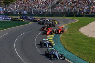 Valtteri Bottas, Mercedes AMG W10, Lewis Hamilton, Mercedes AMG F1 W10, Sebastian Vettel, Ferrari SF90, Charles Leclerc, Ferrari SF90, Max Verstappen, Red Bull Racing RB15