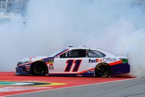 Race Winner Denny Hamlin, Joe Gibbs Racing, Toyota Camry FedEx Office