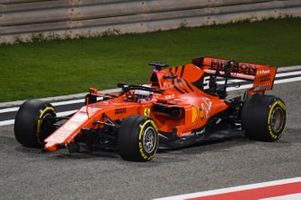 Sebastian Vettel, Ferrari SF90, heads to the pits with a broken front wing
