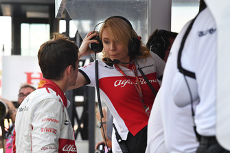 Charles Leclerc, Sauber and Ruth Buscombe, Sauber Race Strategist
