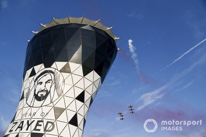 Aerobatic display by Al Fursan over the Sham Tower 