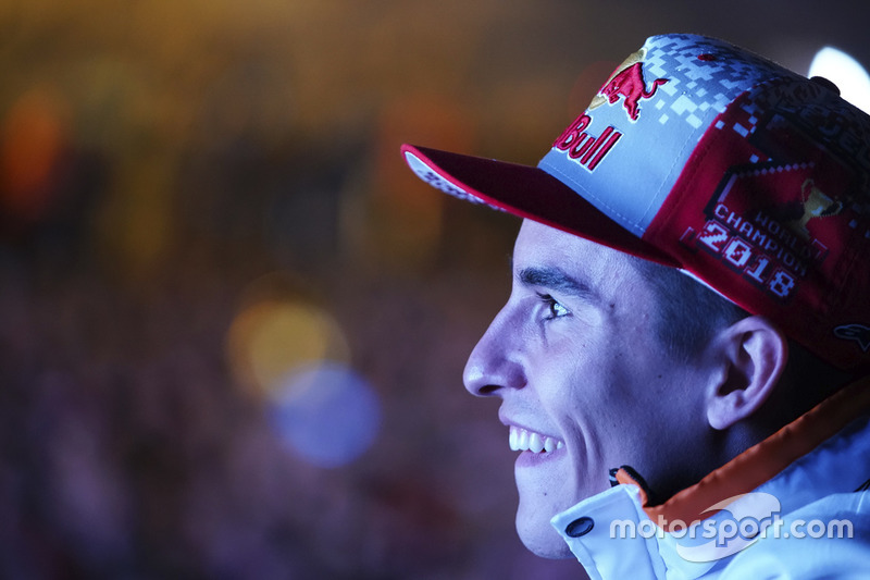 Il Campione 2018 Marc Márquez, Repsol Honda Team festeggia a Cervera