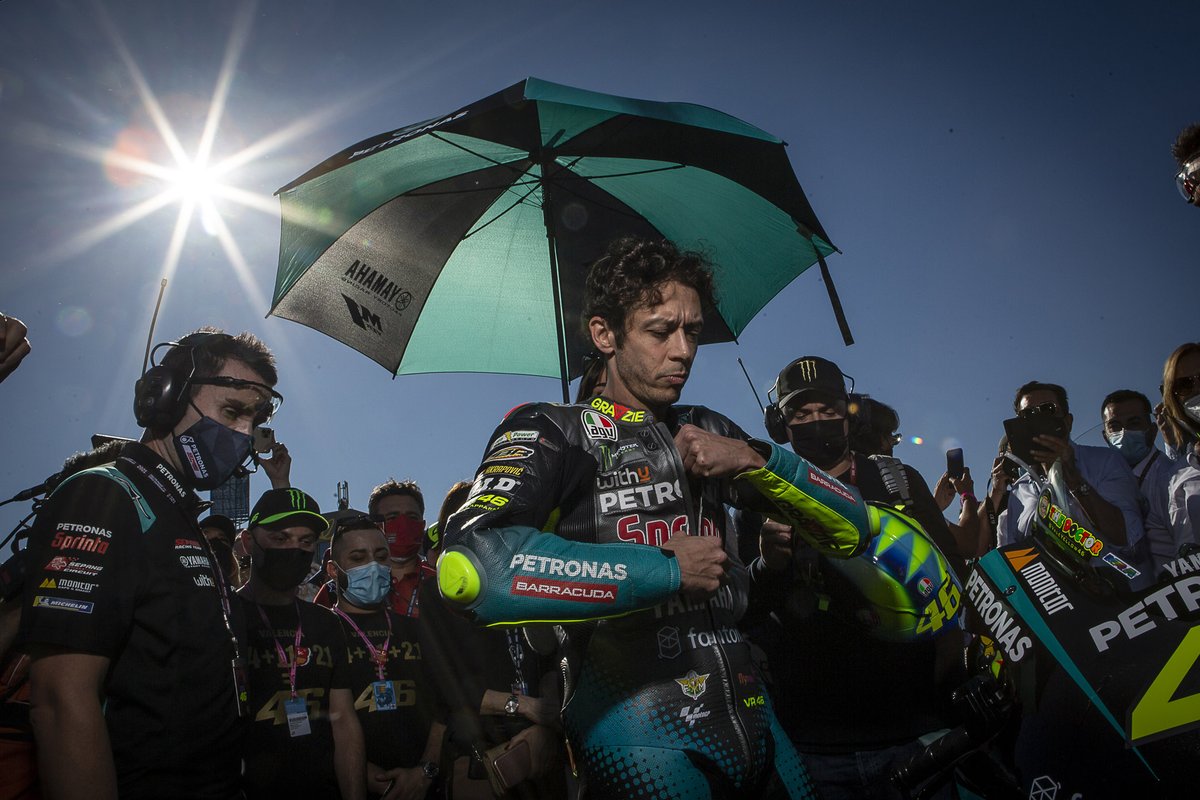 Valentino Rossi sur la grille de départ