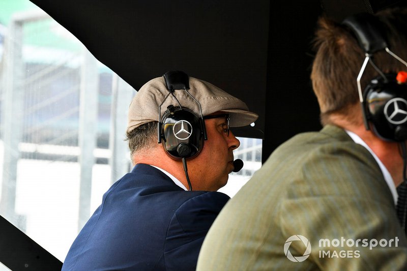 Ron Meadows, Sporting Director, Mercedes AMG, on the pit wall