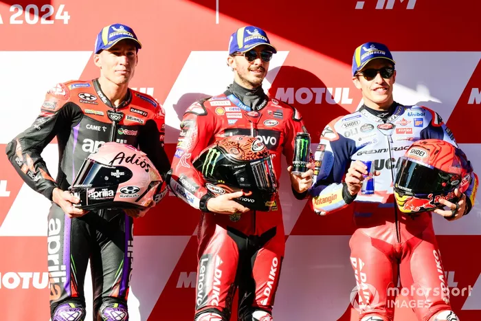 Francesco Bagnaia, Ducati Team, Aleix Espargaro, Aprilia Racing Team, Marc Marquez, Gresini Racing