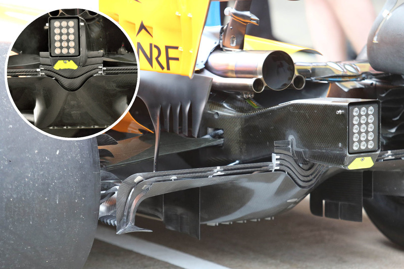 Comparación del difuros del McLaren MCL33