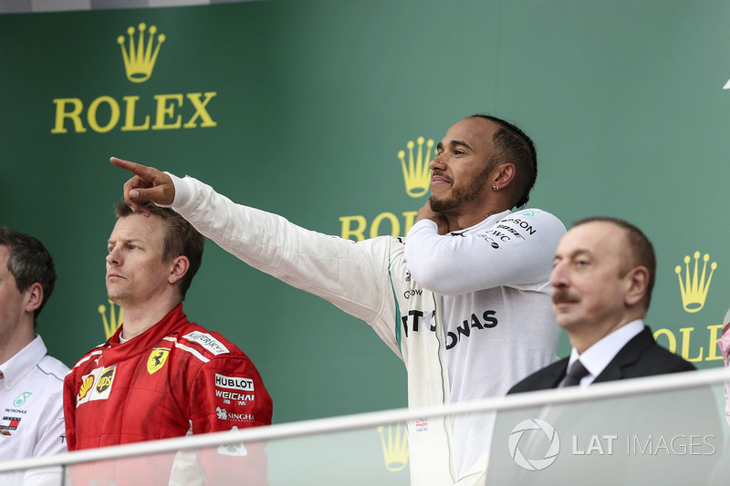 Podium: race winner Lewis Hamilton, Mercedes-AMG F1