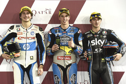 Top 3 after Qualifying: Lorenzo Baldassarri, Pons HP 40 Alex Marquez, Marc VDS Francesco Bagnaia, Sky Racing Team VR46