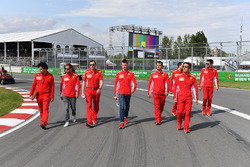 Sebastian Vettel, Ferrari and Daniil Kvyat, Ferrari walk the track