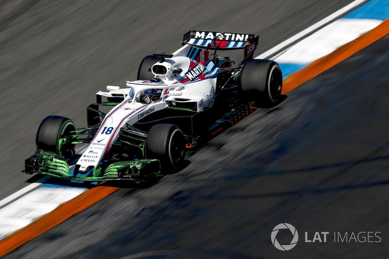 Lance Stroll, Williams FW41, with aero paint