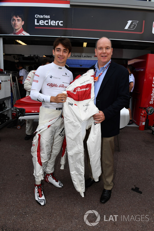 Charles Leclerc, Sauber and HSH Prince Albert of Monaco