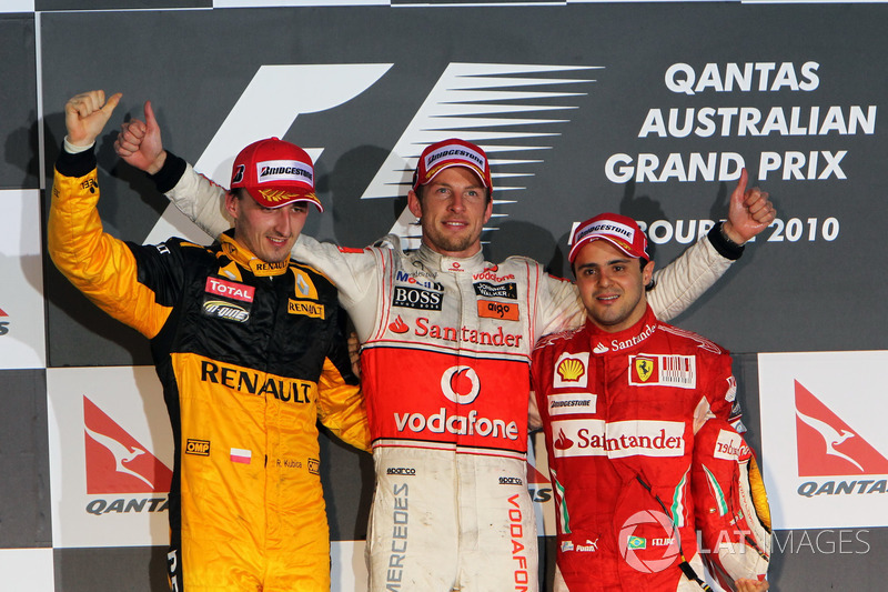 Podium: 1. Jenson Button, McLaren; 2. Robert Kubica, Renault; 3. Felipe Massa, Ferrari