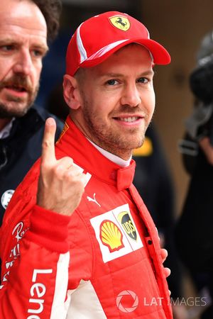 Sebastian Vettel, Ferrari celebra en parc ferme