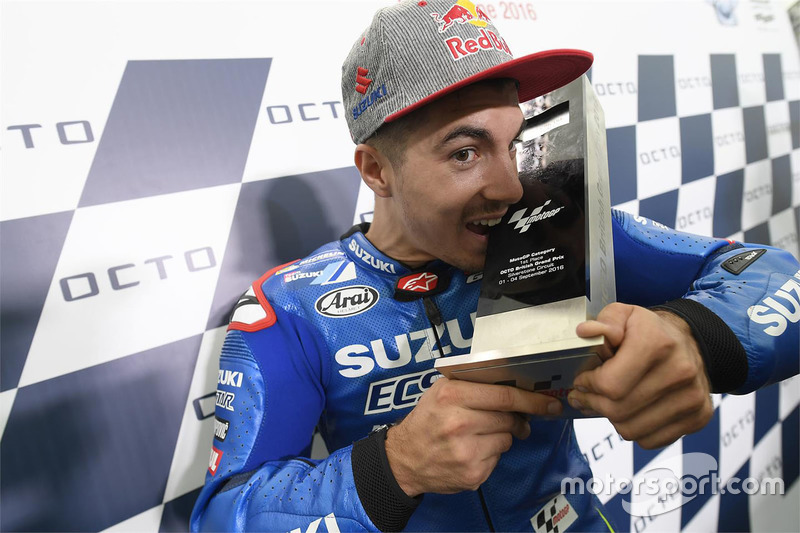 Podium : le vainqueur Maverick Viñales, Team Suzuki MotoGP