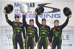 Overall podium: winners Johannes van Overbeek, Scott Sharp, Ed Brown, Pipo Derani, ESM Racing