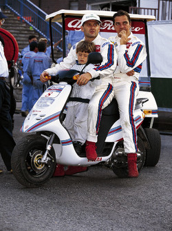 Nicola Larini, Alfa Romeo, mit Teamkollege Alessandro Nannini
