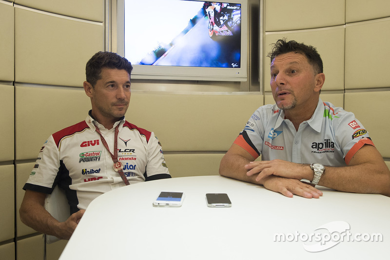 Lucio Cecchinello, Team LCR Honda director del equipo y Fausto Gresini, Aprilia Gresini Racing Team