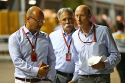 Chase Carey, Formula One Group Chairman (Centre) with Donald Mackenzie, CVC Capital Partners Managin