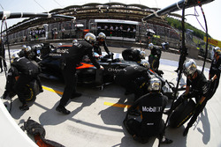 Fernando Alonso, McLaren MP4-31 in the pits
